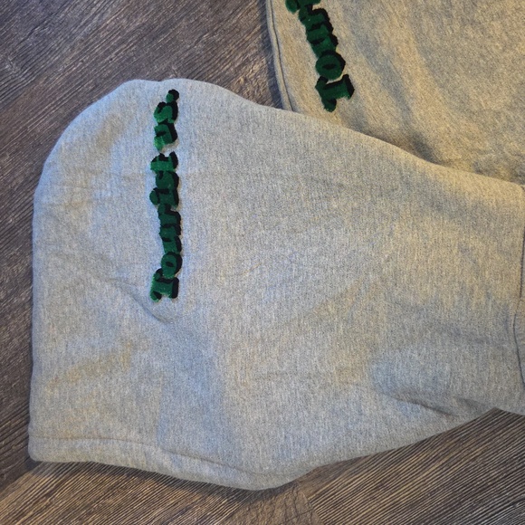 Louis Vuitton Tourist Vs, Purist Tuffetage Large Gray Hoodie with Green Text - Picture 14 of 17